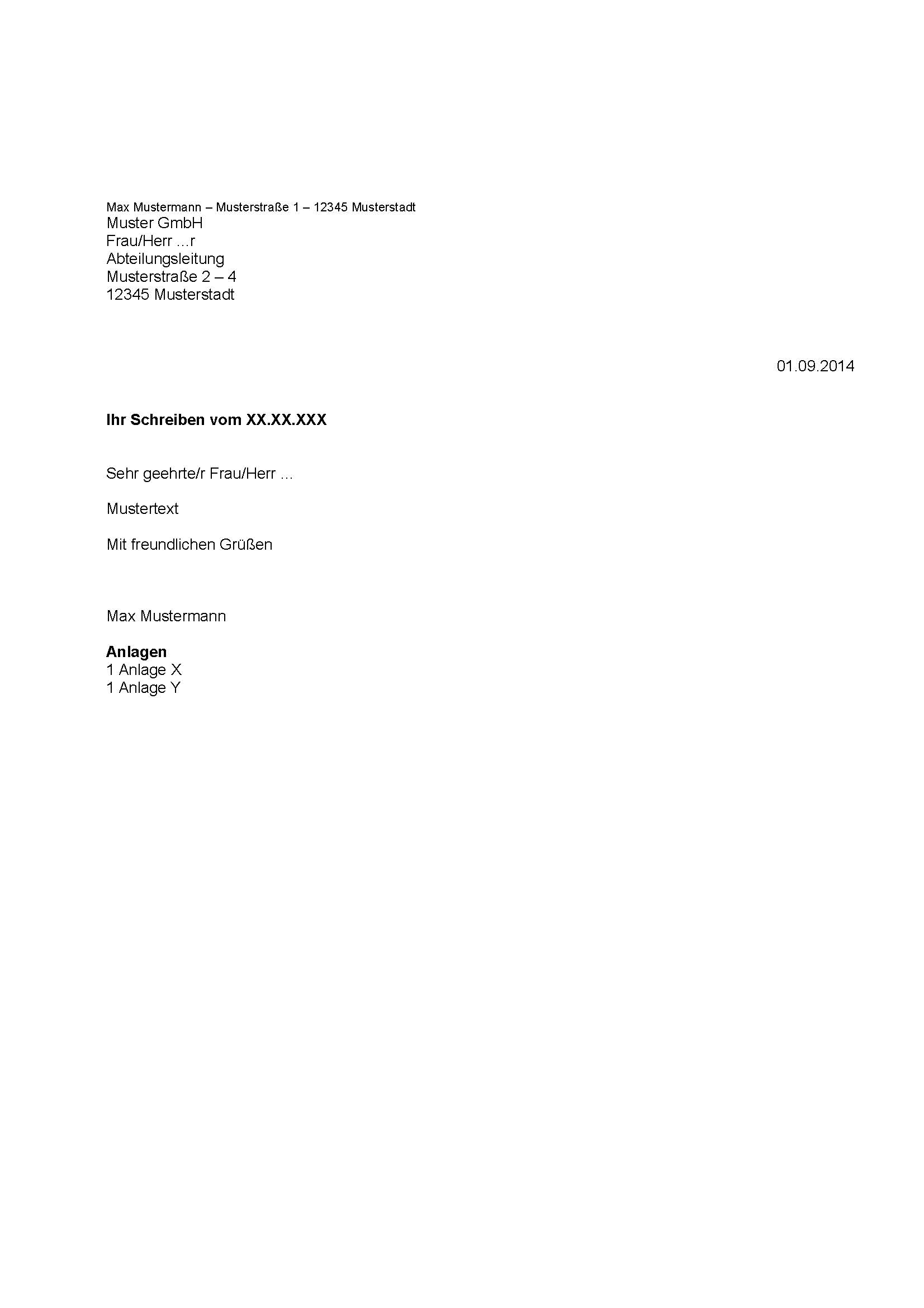 Din 5008 Musterbrief Vorlage Pdf Word Download